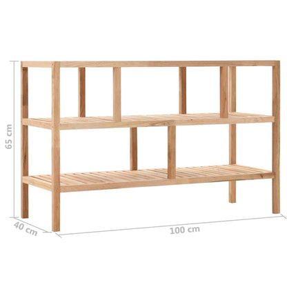 Koupelnový Regál Masivní Ořechové Dřevo 100 X 40 X 65 Cm Dub A Bílá