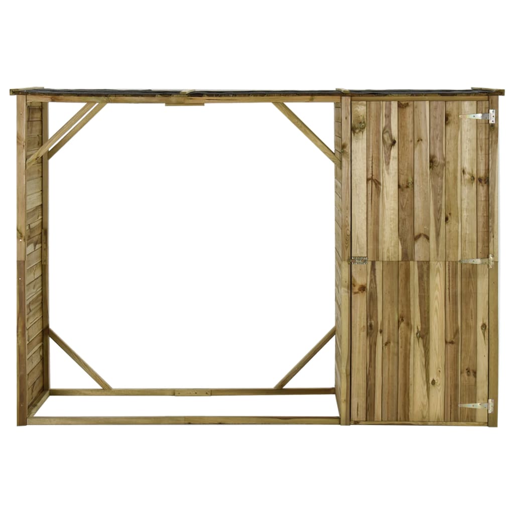 Zahradní Kůlna Na Dříví A Nářadí Borovice 253 X 80 X 170 Cm