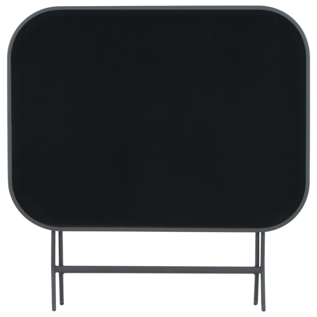 Skládací Zahradní Stůl Šedý 100 X 75 X 72 Cm Sklo A Ocel