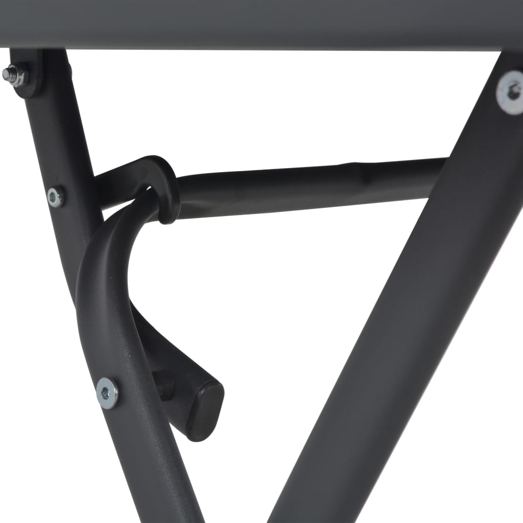 Skládací Zahradní Stůl Šedý 100 X 75 X 72 Cm Sklo A Ocel