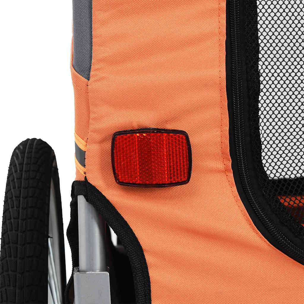 Vozík Za Kolo Pro Psa Oranžový A Šedý