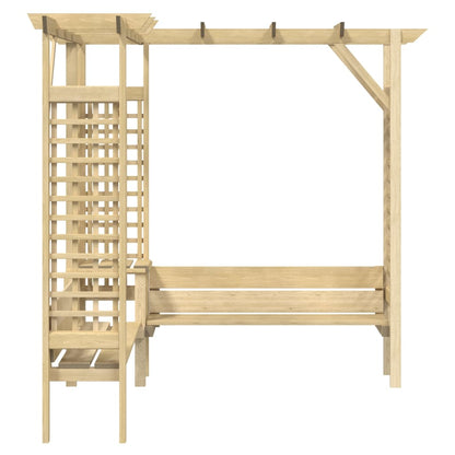 Rohová Pergola S Lavicí Impregnovaná Borovice