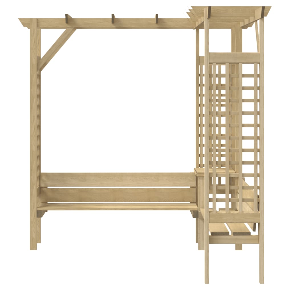 Rohová Pergola S Lavicí Impregnovaná Borovice