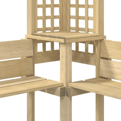 Rohová Pergola S Lavicí Impregnovaná Borovice