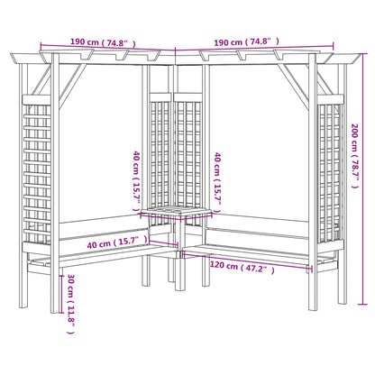 Rohová Pergola S Lavicí Impregnovaná Borovice