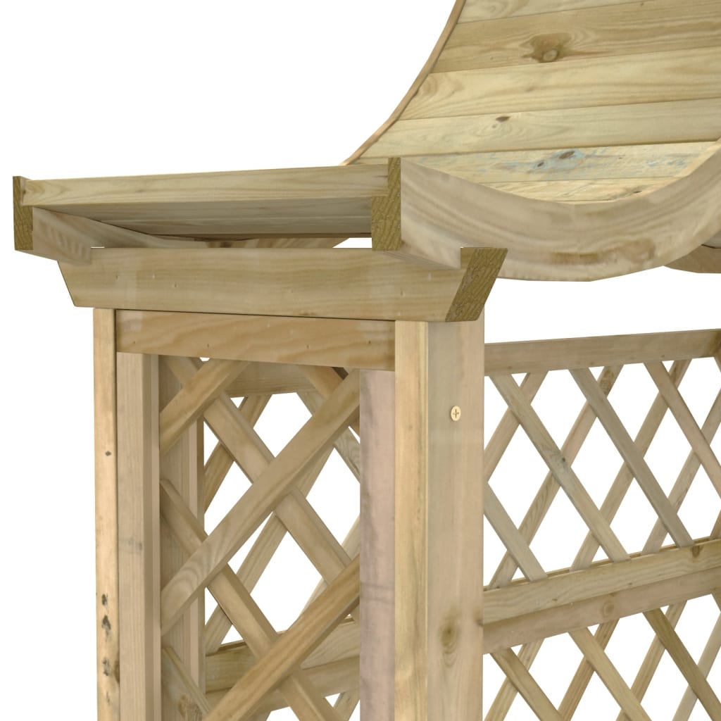 Zahradní Pergola Se Stříškou A Lavicí Impregnovaná Borovice