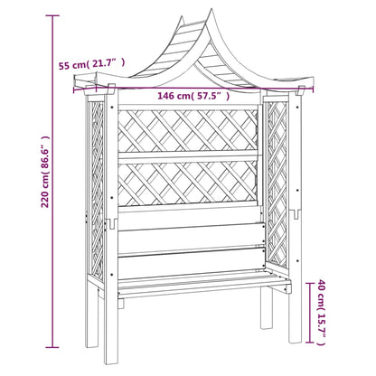 Zahradní Pergola Se Stříškou A Lavicí Impregnovaná Borovice
