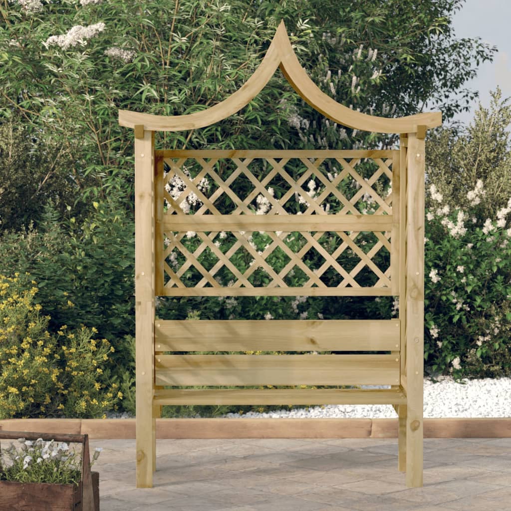 Zahradní Pergola Se Stříškou A Lavicí Impregnovaná Borovice