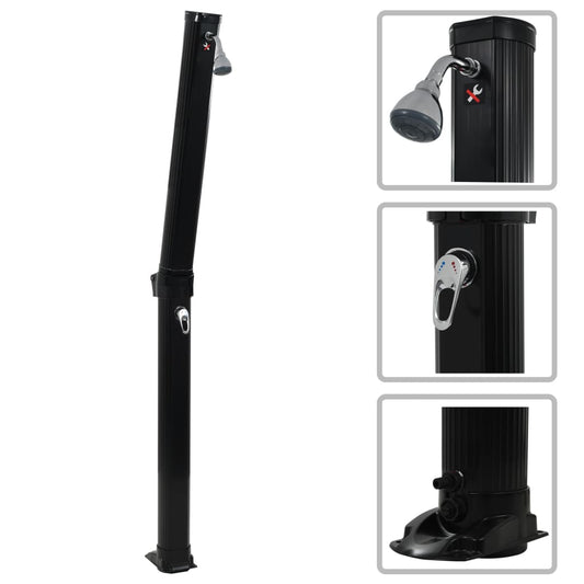 Skládací Solární Sprcha Černá 214 Cm 23 L