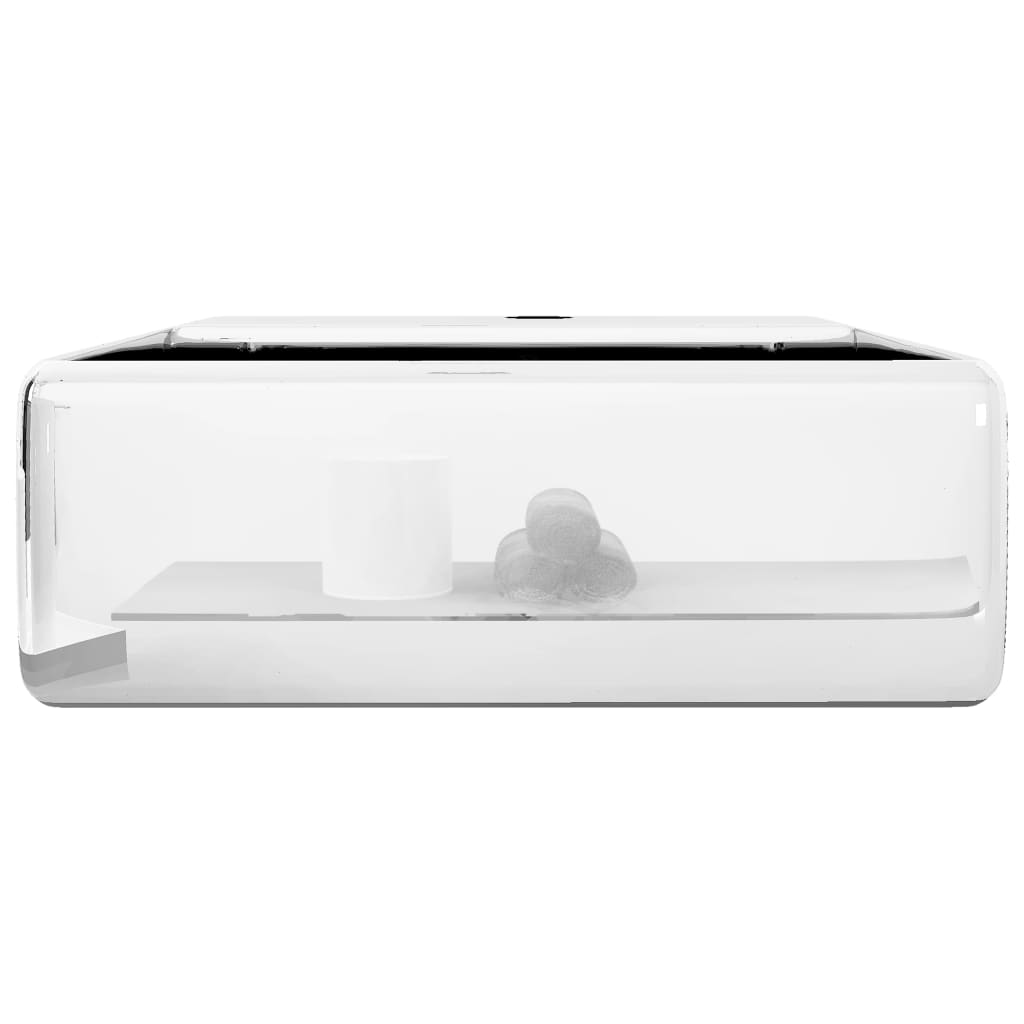 Umyvadlo S Přepadem 41 X 41 X 15 Cm Keramika Stříbrné