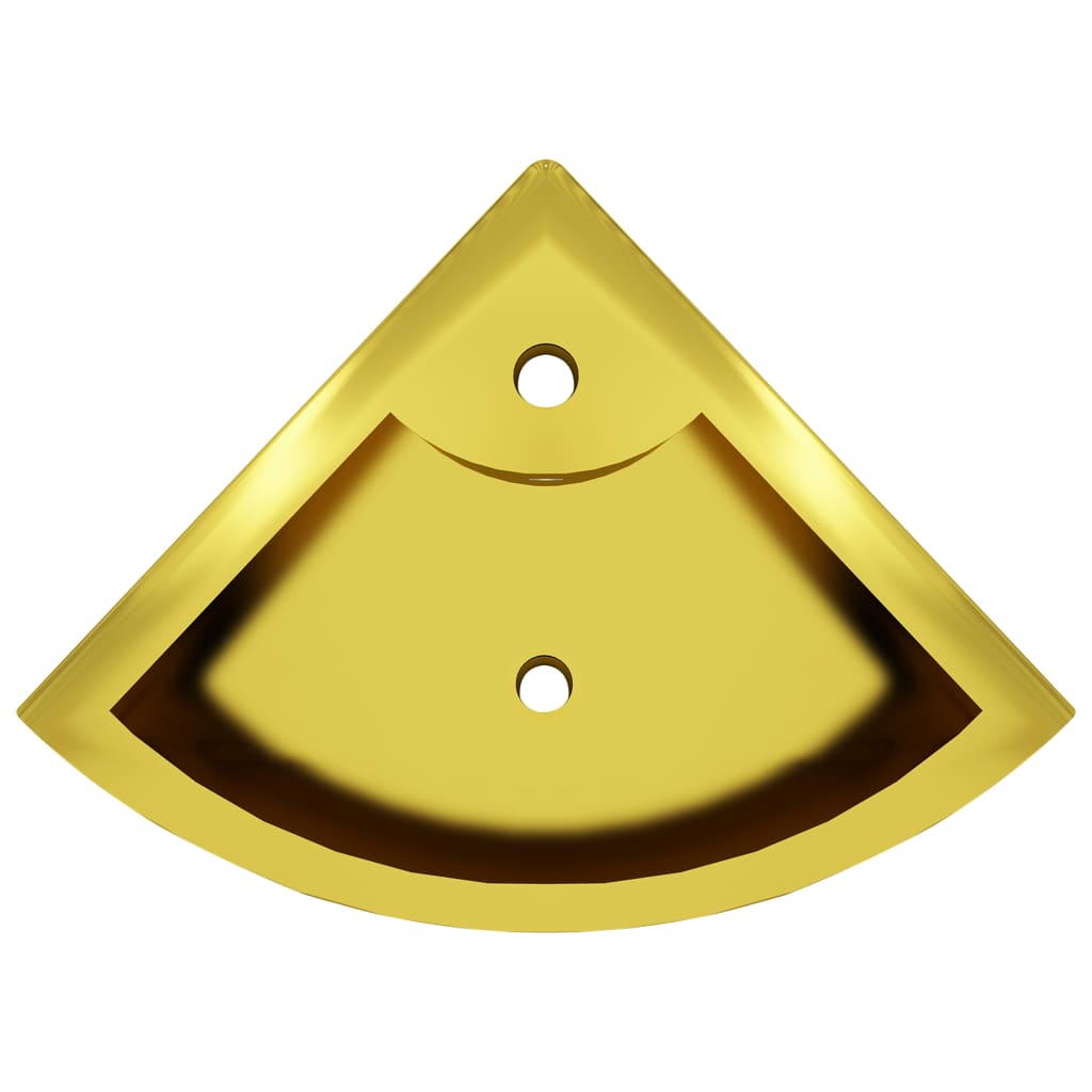 Umyvadlo S Přepadem Zlaté 45 X 32 X 12,5 Cm Keramika