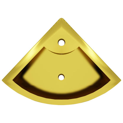 Umyvadlo S Přepadem Zlaté 45 X 32 X 12,5 Cm Keramika