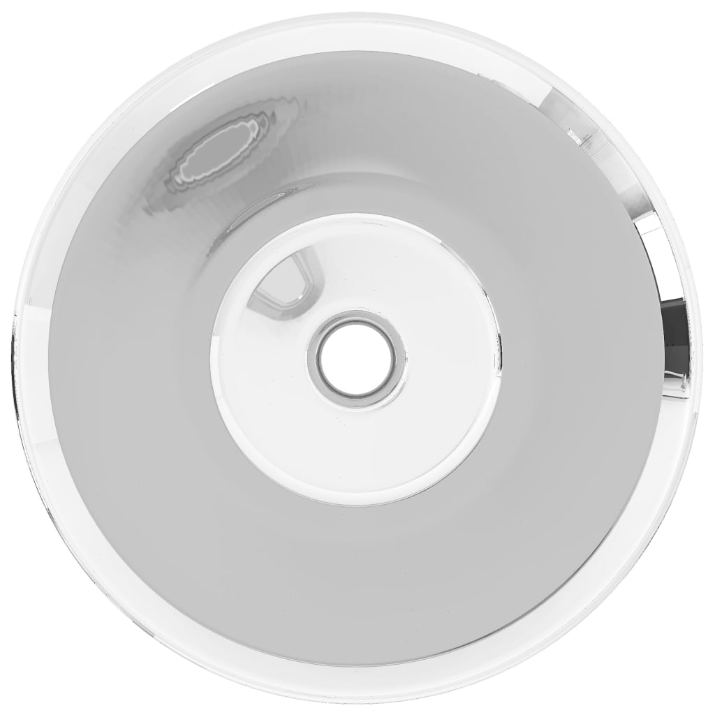 Umyvadlo 42 X 14 Cm Keramika Stříbrné