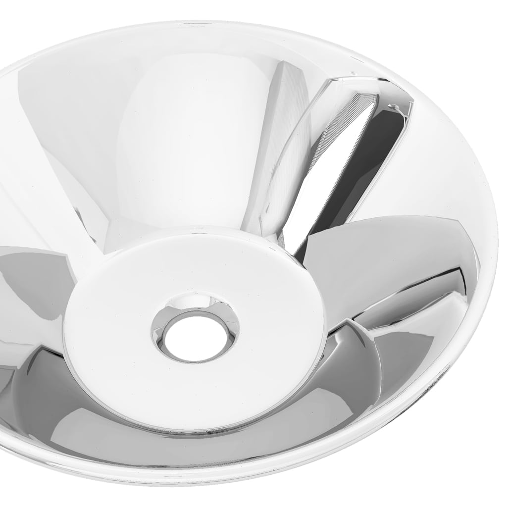 Umyvadlo 42 X 14 Cm Keramika Stříbrné