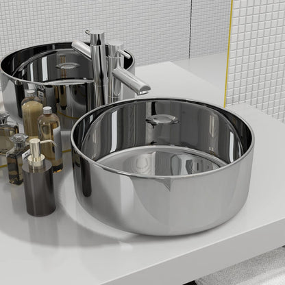 Umyvadlo Kulaté Keramické Bílé 40X15 Cm