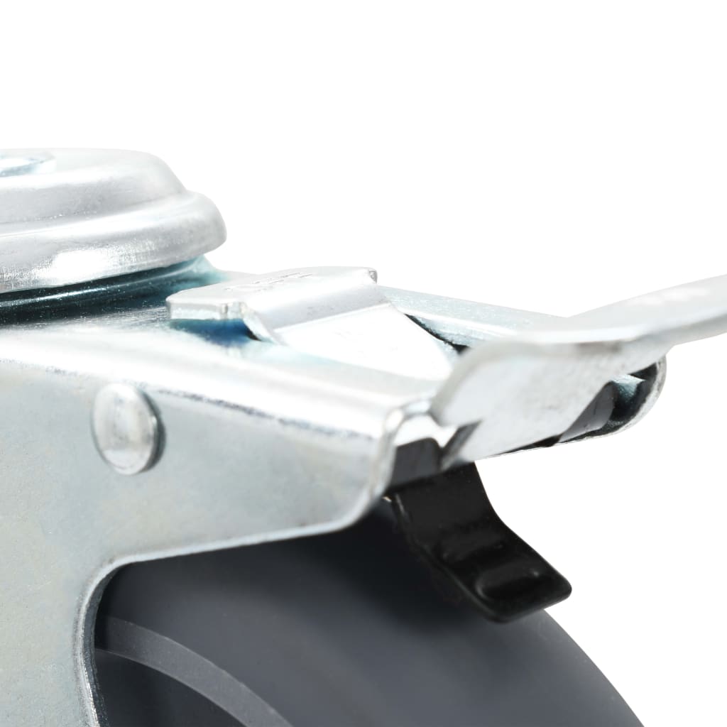 Otočná Kolečka S Otvorem Pro Šroub A Dvojitou Brzdou 4 Ks 125 Mm