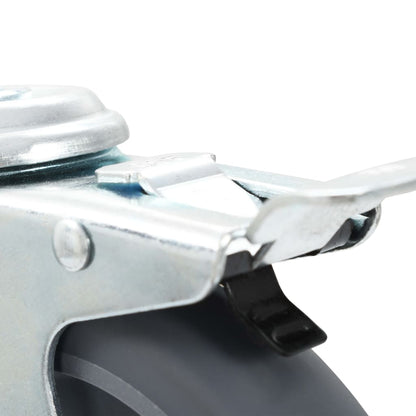 Otočná Kolečka S Otvorem Pro Šroub A Dvojitou Brzdou 4 Ks 125 Mm