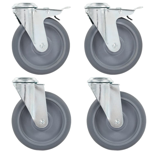 Otočná Kolečka S Otvorem Pro Šroub 4 Ks 125 Mm