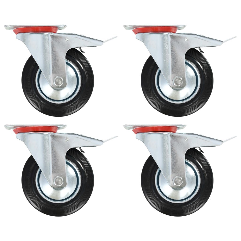 Otočná Kolečka S Dvojitou Brzdou 4 Ks 160 Mm