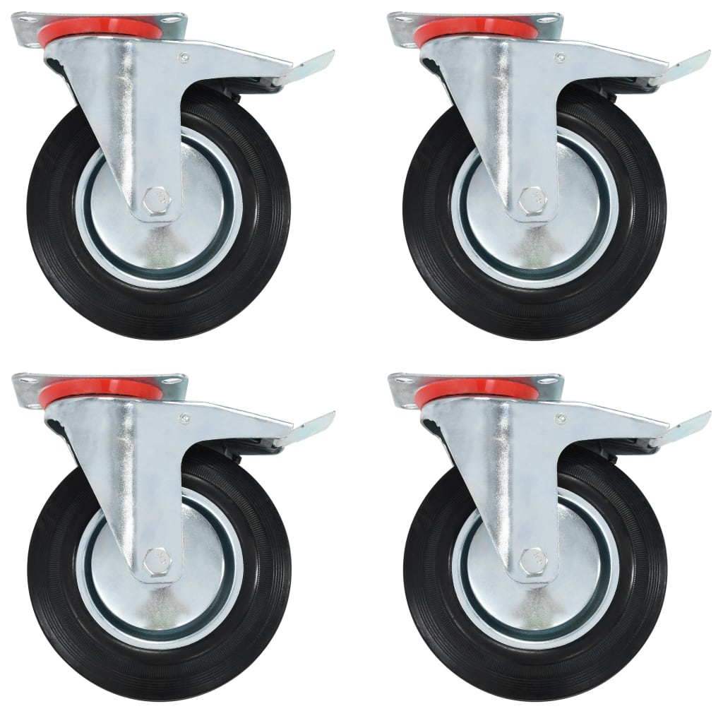 Otočná Kolečka S Dvojitou Brzdou 4 Ks 200 Mm