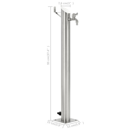 Zahradní Sloupek Na Vodu Nerezová Ocel Kulatý 95 Cm