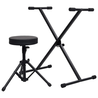Set Stojanu Na Klávesy A Stolička Černý