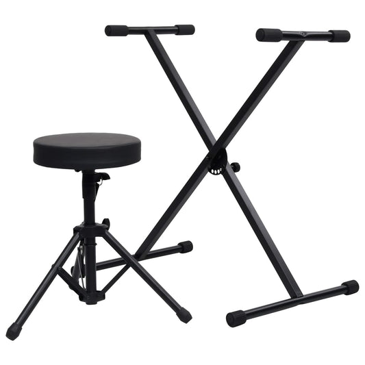 Set Stojanu Na Klávesy A Stolička Černý