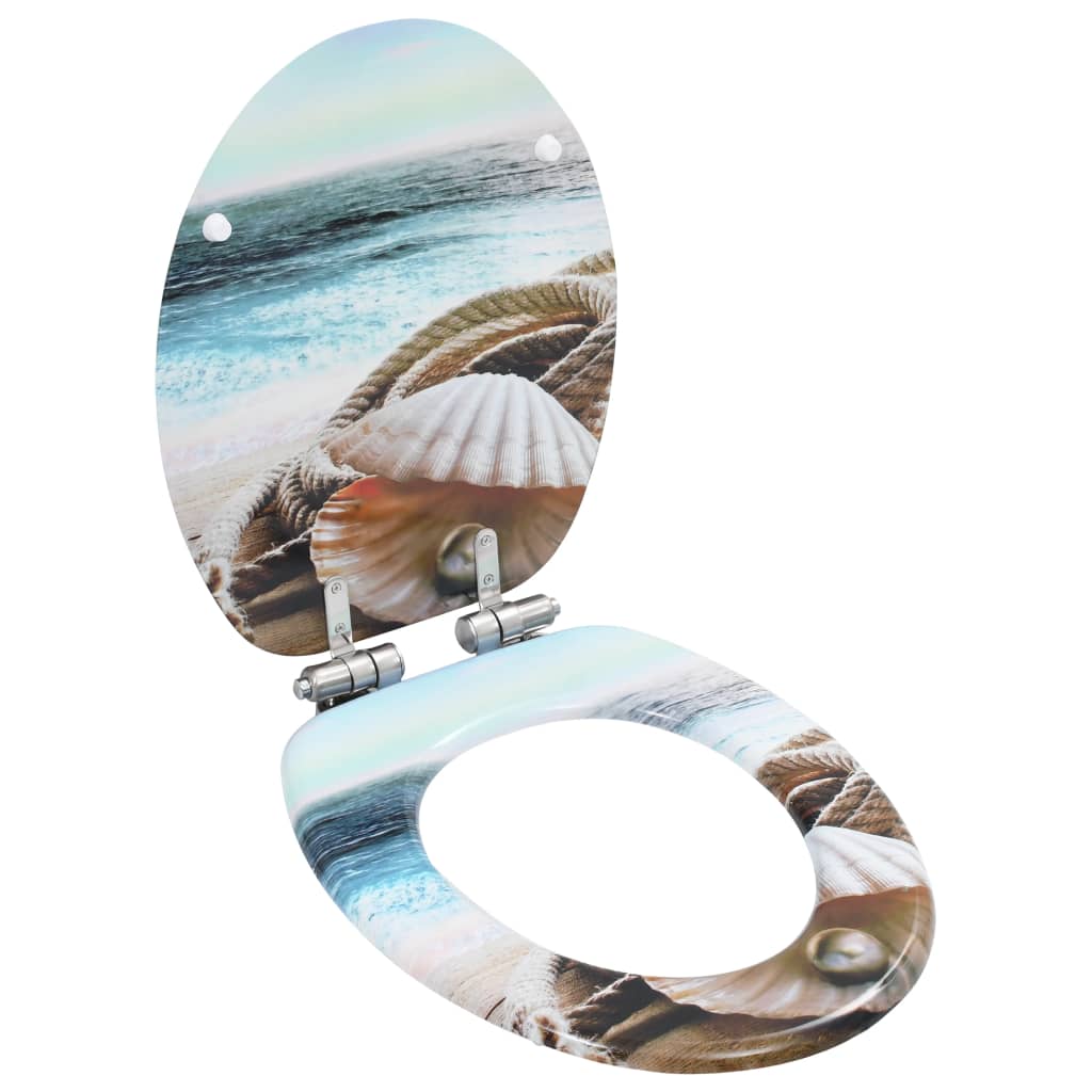 Wc Sedátko Mdf S Víkem Jednoduchý Design Hnědé