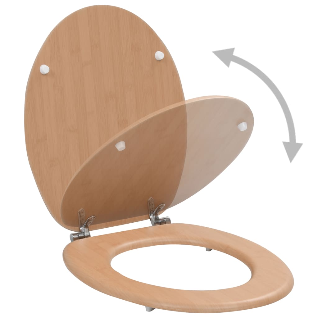 Wc Sedátko S Víkem Mdf Motiv Bambusu