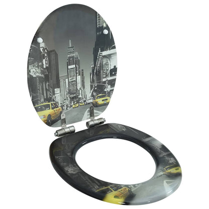 Wc Sedátko Mdf S Víkem Jednoduchý Design Hnědé