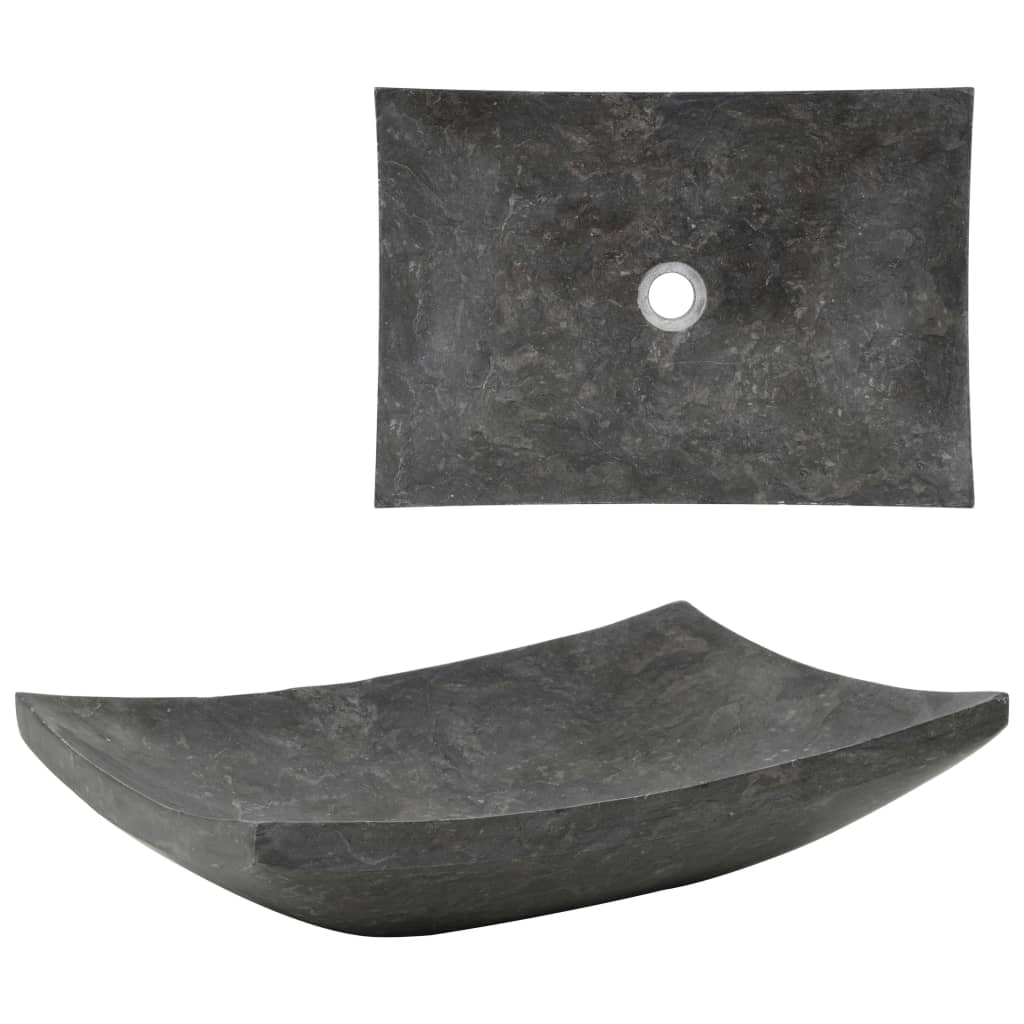 Umyvadlo 50 X 35 X 12 Cm Mramor Černé