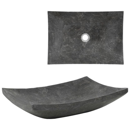 Umyvadlo 50 X 35 X 12 Cm Mramor Černé