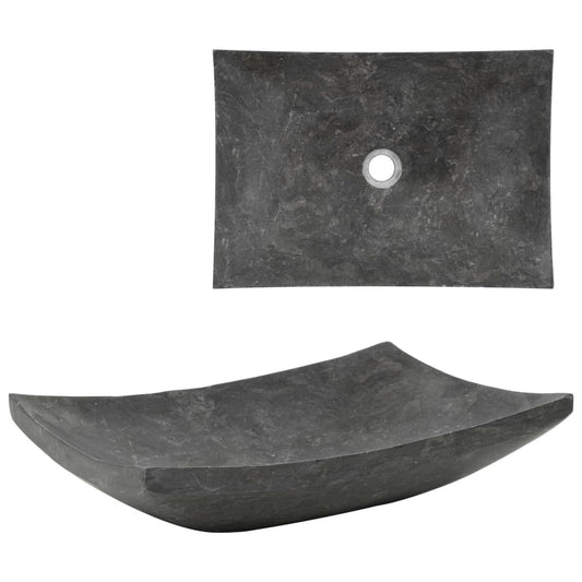Umyvadlo 50 X 35 X 12 Cm Mramor Černé