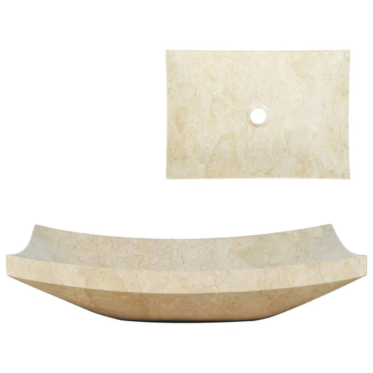 Umyvadlo 50 X 35 X 12 Cm Mramor Krémové
