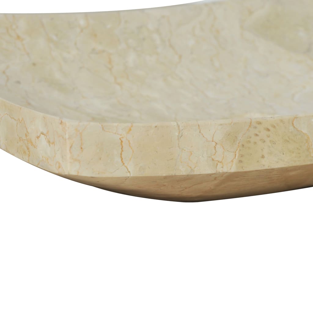 Umyvadlo 50 X 35 X 12 Cm Mramor Krémové