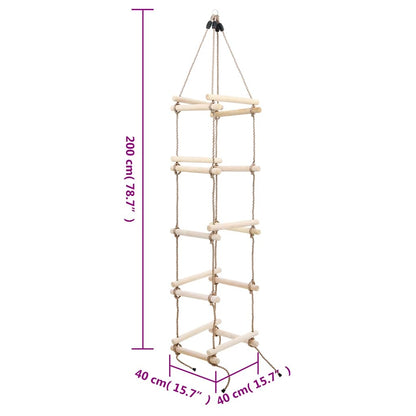 Dětský Provazový Žebřík 200 Cm Dřevo