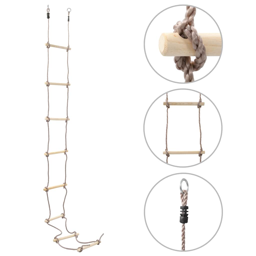 Dětský Provazový Žebřík 290 Cm Dřevo