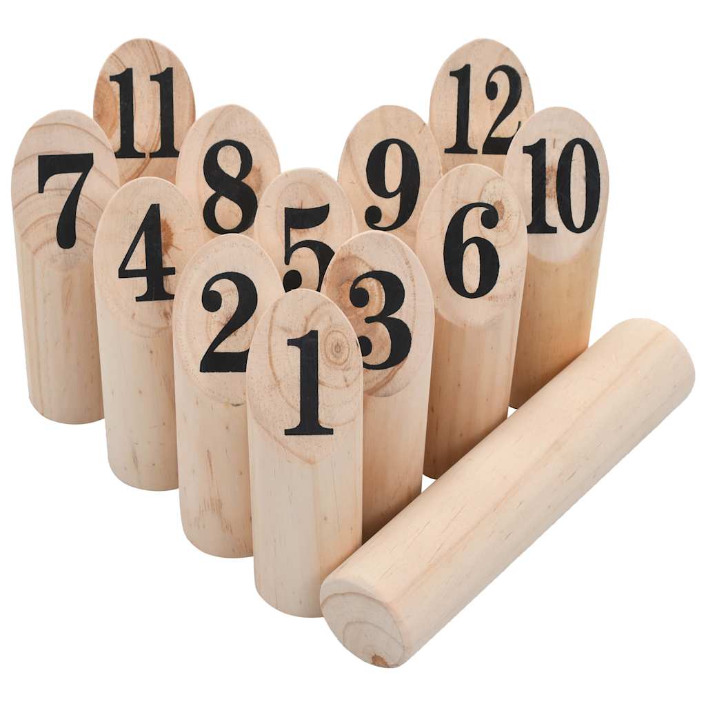 Kubb S Čísly Herní Set Dřevěný