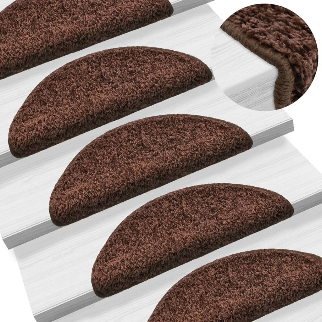 Schodové Rohože 10 Ks Hnědé Půlkulaté