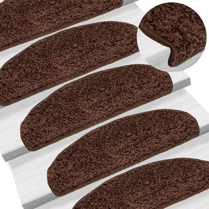 Schodové Rohože 10 Ks Hnědé Půlkulaté