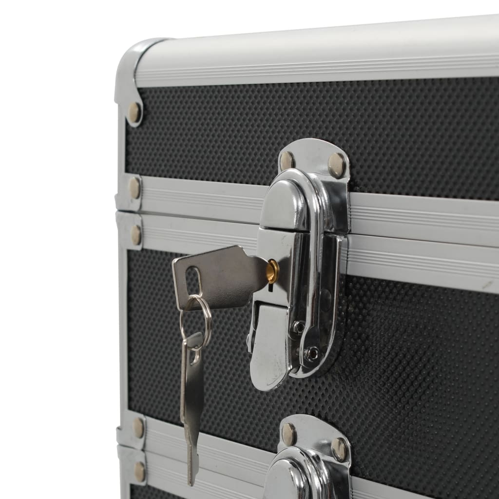 Kosmetický Kufřík Na Kolečkách Hliník Černý