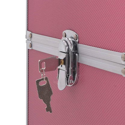 Kosmetický Kufřík Na Kolečkách Hliník Růžový