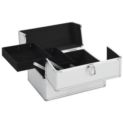 Kosmetický Kufřík 22 X 30 X 21 Cm Stříbrný Hliník