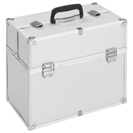 Kosmetický kufřík 38x23x34 cm stříbrný hliník
