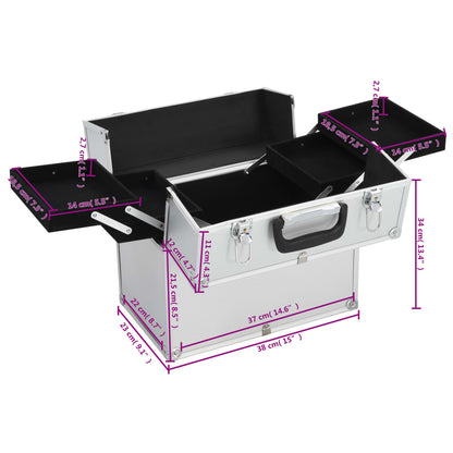Kosmetický Kufřík 38X23X34 Cm Stříbrný Hliník