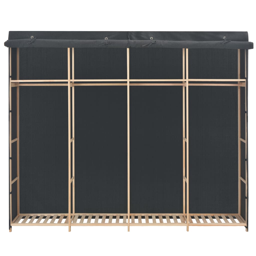 Šatní Skříň Šedá 200 X 40 X 170 Cm Textil