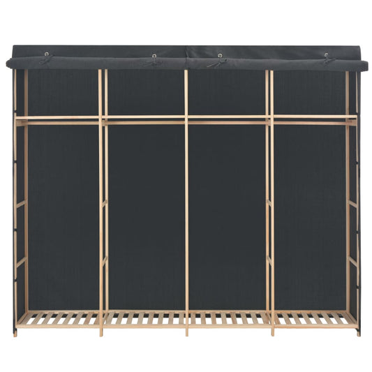 Šatní Skříň Šedá 200 X 40 X 170 Cm Textil