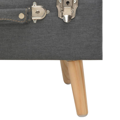 Stoličky S Úložným Prostorem 3 Ks Tmavě Šedé Textil
