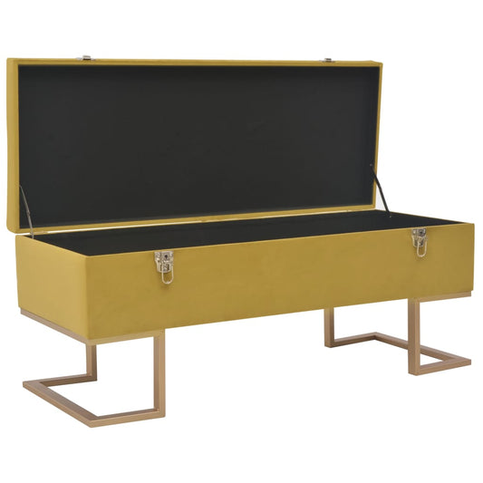 Lavice S Úložným Prostorem 105 Cm Hořčicová Samet