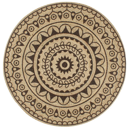 Ručně Vyrobený Koberec Z Juty S Bílým Potiskem